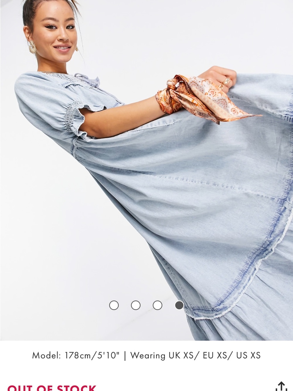 Free People Sz Medium denim dress NWOT SOLD OUT - Picture 4 of 16
